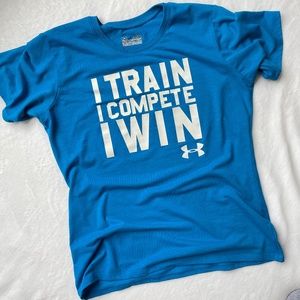 Under Armour Womens Blue Semi-Fitted Short Sleeve T-Shirt, Size M